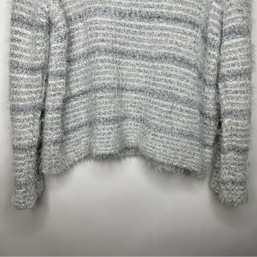 Loft Gray White Wool Fuzzy Sweater XL #D0958 - Picture 10 of 14